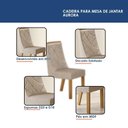 Ver imagem 6 de Mesa de Jantar Aurora 180x90cm Vidro 40mm Cinamomo Off White com Kit 6 Cadeiras Linho Bege -Valdem