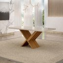 Ver imagem 5 de Mesa de Jantar Aurora 180x90cm Vidro 40mm Cinamomo Off White com Kit 6 Cadeiras Linho Bege -Valdem