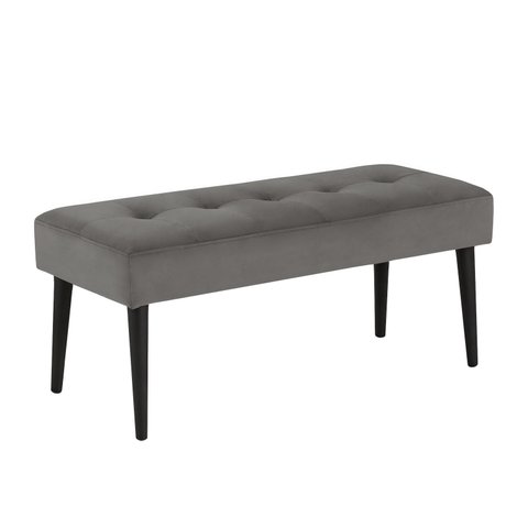 Banco Estofado Theo 1,20m Suede Cinza - Inova Decor Inova Decorações
