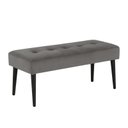 Ver imagem 1 de Banco Estofado Theo 1,20m Suede Cinza - Inova Decor Inova Decorações