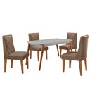 Ver imagem 2 de Mesa de Jantar Copper 120cm Tampo Canto Mdf Vidro com 4 Cadeiras Isadora Moderna Mobilia