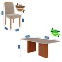 Ver imagem 3 de Sala de Jantar Mesa Ester 210 com 8 Cadeiras Paola Wood Cinamomo/off White/mad/nude