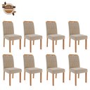 Ver imagem 5 de Sala de Jantar Mesa Ester 210 com 8 Cadeiras Paola Wood Cinamomo/off White/mad/nude