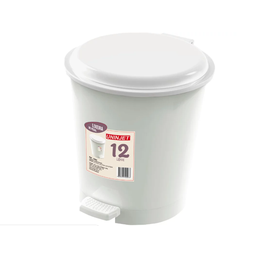 Lixeira Cozinha Pedal 12 Litros Plástico Cesto Lixo Grande:branco - 1
