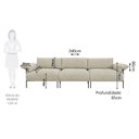 Ver imagem 4 de Sofá Living Modular Industrial 3 Lugares Basileia 340cm Yescasa Veludo Tx Bege Castor
