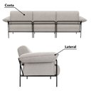 Ver imagem 5 de Sofá Living Modular Industrial 3 Lugares Basileia 340cm Yescasa Veludo Tx Bege Castor