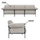 Ver imagem 5 de Sofá Living Modular Industrial 3 Lugares Basileia 340cm Yescasa Veludo Tx Bege Castor
