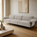 Ver imagem 1 de Sofá Living Modular Industrial 3 Lugares Basileia 340cm Yescasa Veludo Tx Bege Castor