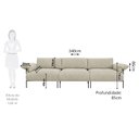 Ver imagem 4 de Sofá Living Modular Industrial 3 Lugares Basileia 340cm Yescasa Veludo Tx Bege Castor