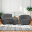 Ver imagem 1 de Kit Divã Recamier Orgânico Marrocos 150cm Lado Direito e 1 Poltronas Amore Linho
