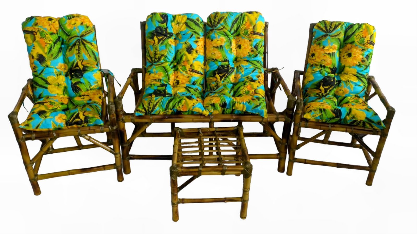 Cadeiras de Bambu Conjunto Completo Móveis Sofá Poltronas - 5