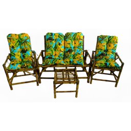 Cadeiras de Bambu Conjunto Completo Móveis Sofá Poltronas - 5