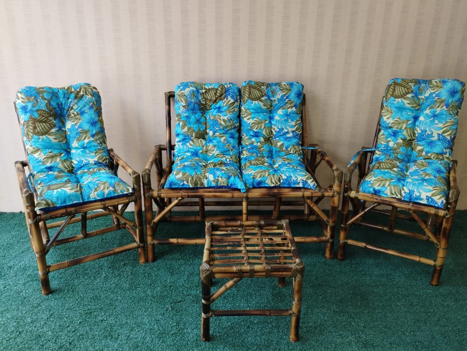 Cadeiras de Bambu Conjunto Completo Móveis Sofá Poltronas - 1
