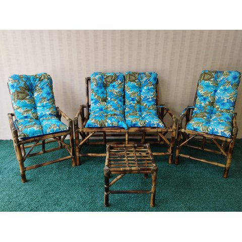 Cadeiras de Bambu Conjunto Completo Móveis Sofá Poltronas