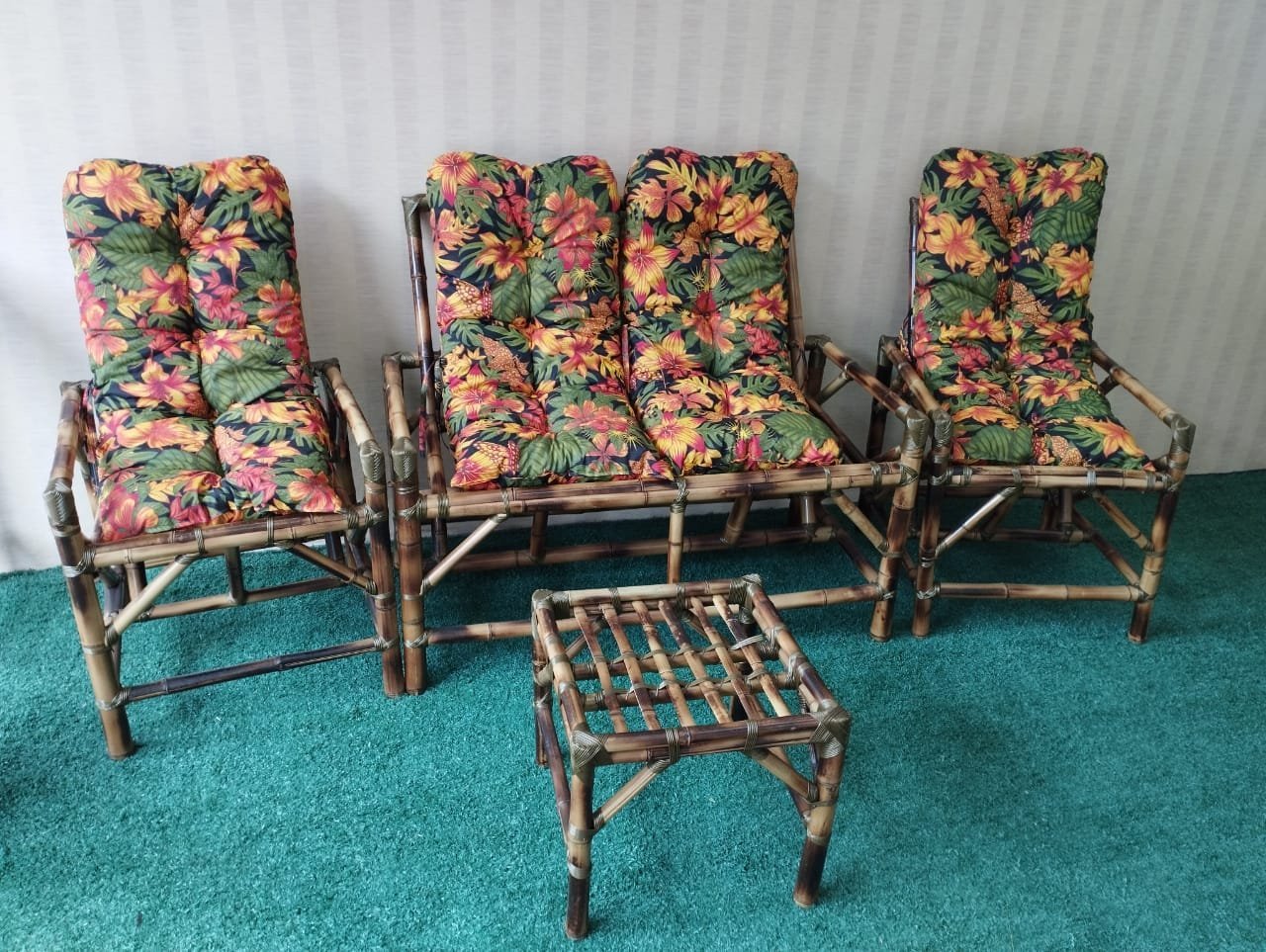 Cadeiras de Bambu Conjunto Completo Móveis Sofá Poltronas - 3