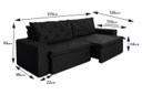 Ver imagem 3 de Sofá Cama Retrátil Reclinável 2,10m Bangkok Suede Velut Preto Molas no Assento - King House