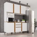 Ver imagem 1 de Cozinha Compacta Modulada 4 Peças 5 Portas 2 Gavetas Pérola Branco/Cinamomo