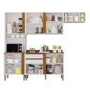 Ver imagem 4 de Cozinha Compacta Modulada 4 Peças 5 Portas 2 Gavetas Pérola Branco/Cinamomo