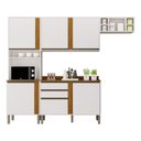 Ver imagem 2 de Cozinha Compacta Modulada 4 Peças 5 Portas 2 Gavetas Pérola Branco/Cinamomo