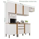 Ver imagem 3 de Cozinha Compacta Modulada 4 Peças 5 Portas 2 Gavetas Pérola Branco/Cinamomo