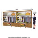 Ver imagem 4 de Closet Casal Duplo Lu 12PTS 08 Gavetas com Espelho com Pés Slim Carioca Móveis