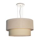 Ver imagem 1 de Luminária de Teto Pendente Cúpula Dupla Linho Pérola 50x25