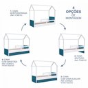 Ver imagem 3 de Cama Infantil Montessoriana sem Colchão com Gavetas Branco/Azul - Completa Móveis