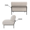 Ver imagem 5 de Sofá Modular Industrial Central Basileia 100cm Yescasa Veludo Tx Bege Castor