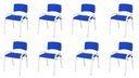 Ver imagem 2 de Kit 8 Cadeira Iso Infantil Creche, Escola Base Branco Azul