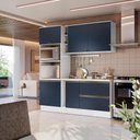 Ver imagem 1 de Armário de Cozinha Compacta 100% Mdf 205cm Branco/azul Profundo Celeste Kappesberg