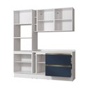 Ver imagem 4 de Armário de Cozinha Compacta 100% Mdf 205cm Branco/azul Profundo Celeste Kappesberg