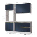 Ver imagem 3 de Armário de Cozinha Compacta 100% Mdf 205cm Branco/azul Profundo Celeste Kappesberg