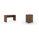 Ver imagem 3 de Conjunto Home Office com Escrivaninha e Gaveteiro 3 Gavetas Espresso Móveis Marrom