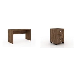 Conjunto Home Office com Escrivaninha e Gaveteiro 3 Gavetas Espresso Móveis - 3