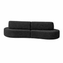 Ver imagem 3 de Sofa Virgínia Curvo em Bouclé Kit com Puff | Conforto e Design Moderno