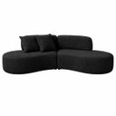 Ver imagem 7 de Sofa Virgínia Curvo em Bouclé Kit com Puff | Conforto e Design Moderno