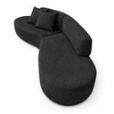 Ver mais imagens de Sofa Virgínia Curvo em Bouclé Kit com Puff | Conforto e Design Moderno