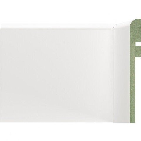 Rodapé de MDF Liso de Sobrepor 15CMX2,40m Rende 2,4m 1202 Branco Moldufama