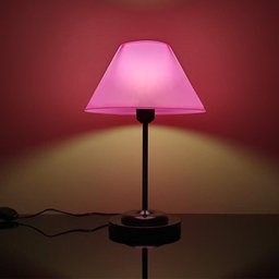 Abajur Slim Black´n Pink Luminária de Mesa Fino Quarto Sala – Base Preto Cúpula Pink - 4