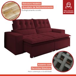 Sofá Retrátil e Reclinável 4 Lugares Pillowtop Duplo M118 - 3