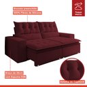 Ver imagem 4 de Sofá Retrátil e Reclinável 4 Lugares Pillowtop Duplo Paris 