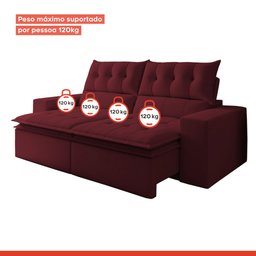 Sofá Retrátil e Reclinável 4 Lugares Pillowtop Duplo M118 - 8