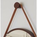 Ver imagem 7 de Espelho Redondo Adnet Decorativo Suspenso com Alça 60cm + Suporte Marrom com Alça Caramelo
