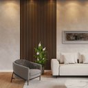 Ver imagem 2 de Kit 30 Unidades - Revestimento Ripado Placa Mdf Painel Decorativo 45 X 11 Cm: Carvalho