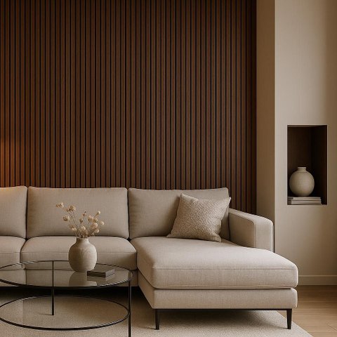 Kit 30 Unidades - Revestimento Ripado Placa Mdf Painel Decorativo 45 X 11 Cm: Carvalho