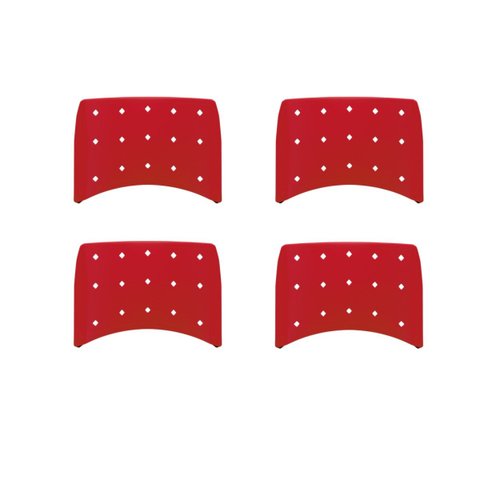Kit 4 Encosto Secretária Plástico Vermelho/Cereja Cadeira