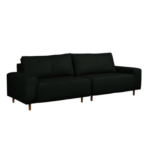 Sofá Decorativo Sala de Estar Metropole 4 Lugares 280cm Bipartido Couro Verde - Mozzelar