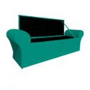 Ver imagem 3 de Recamier Baú Calçadeira Quarto Casal 138cm Barcelona:suede Azul Turquesa