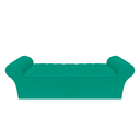 Ver imagem 1 de Recamier Baú Calçadeira Quarto Casal 138cm Barcelona:suede Azul Turquesa
