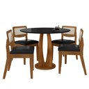 Ver imagem 1 de Mesa Redonda Camogli 4 Cadeiras Sextavadas Freijó/pto/corino Pto - M.a Freijó/preto/corino Preto